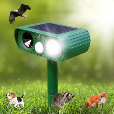 Imagem de Repelente solar ultrassônico de animais, repelente de gatos 2025 ao ar livre, repelente de cervos à prova d'água para guaxinim, cachorro, raposa, veado, gambá, esquilo, coelho com LED piscando e