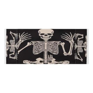 Imagem de Wassud Capas de lavadora e secadora de esqueleto humano, protetor de lavadora com sacos de armazenamento, capa de geladeira à prova de poeira com bolsos para lavanderia doméstica, cozinha, 120 x 55 cm