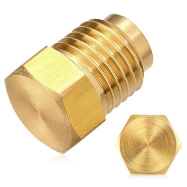 Imagem de 2 peças 785-450D Kit de plugue e tampa de linha de freio de latão, plugue de tubulação, cabeça sextavada de 3/40.6 cm, plugues e tampas de linha de freio de tubo de 3/8-24, alargador invertido macho