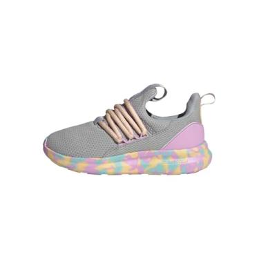 Imagem de Adidas Tênis infantil unissex Lite Racer Adapt 7.0, Cinza/Laranja/Lilás Bliss, 18