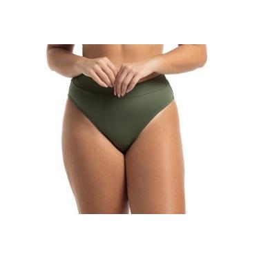 Imagem de Calcinha Biquíni Sunquíni Cós Alto Liso - Cor de Cacau, Verde militar,