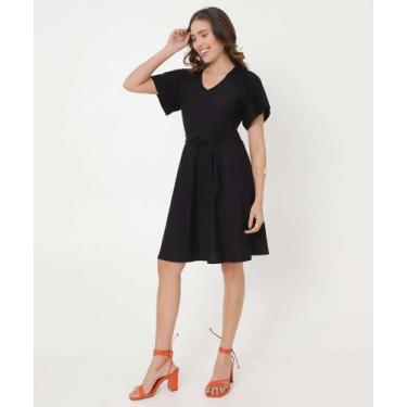 Imagem de Vestido Feminino Manga Curta Marisa-21073, Preto, M