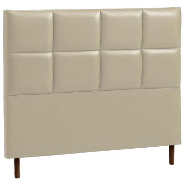 Imagem de Cabeceira Estofada Queen Espanha Couro Pérola 160 Cm
