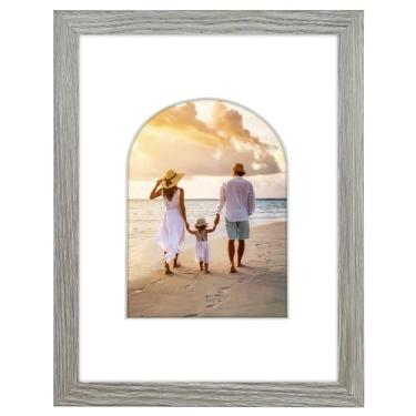 Imagem de Americanflat Porta-retrato de 22 x 30 cm em madeira flutuante – Use como moldura de 15 x 20 cm com tapete de arco ou moldura de 23 x 30 cm sem tapete – Moldura de madeira projetada com capa de vidro