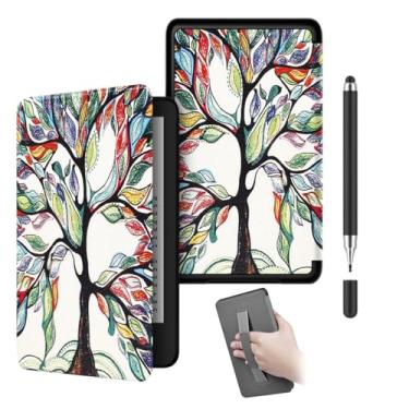 Imagem de Akacy Capa fina e leve com estampa pintada com alça de pulso para Kindle Paperwhite 7.0 (Geração 2024, números de modelo SA568B e SA569P), capa à prova d'água Wake/Sleep (7)