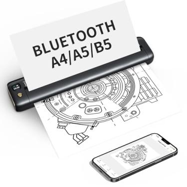 Imagem de Rongta Impressoras portáteis sem fio para viagens, WiFi e Bluetooth, impressora térmica sem tinta para uso escolar/escritório/casa, compatível com Android, iOS e laptop (cinza)