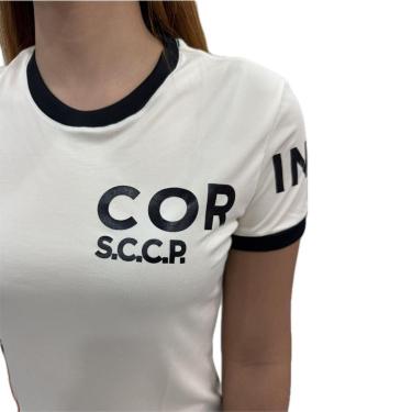Imagem de Camisa Corinthians Feminina C/GOLA Punho e Silk 32354 Cor:;Tamanho:P-Feminino