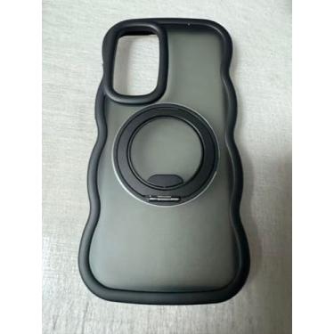 Imagem de YOVIAKK Capa para Samsung S25 FE [compatível com Magsafe] TPU macio + policarbonato rígido transparente linda alça e moldura ondulada encaracolada, capa protetora contra quedas militares para S25 FE