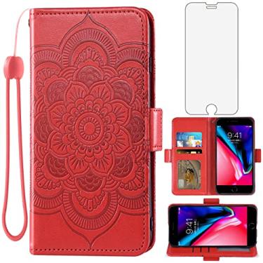 Imagem de Asuwish Capa carteira compatível com iPhone 7plus 8plus 7/8 Plus e protetor de tela de vidro temperado de couro com suporte de cartão de crédito para celular i Phone7s 7s + 7+ 8s 8+ Phones8 7p 8p