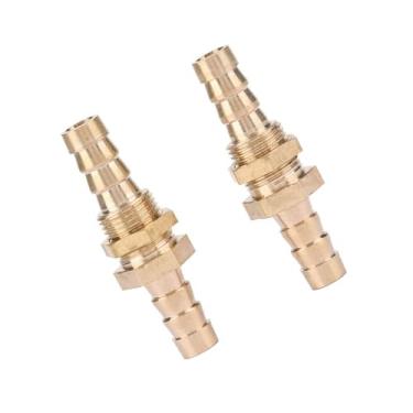 Imagem de Generic Encaixe de Conector de Tubo de Latão, Encaixe de Farpa de Mangueira Reta de Latão à Prova d'água, Lago/piscina/tubo de Mangueira para água Ar Combustível para Adaptador de Conector de (8mm)