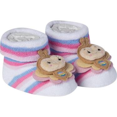 Imagem de Meia Pantufa Divertida Menina Bebê Recém Nascido Saída Maternidade Enx