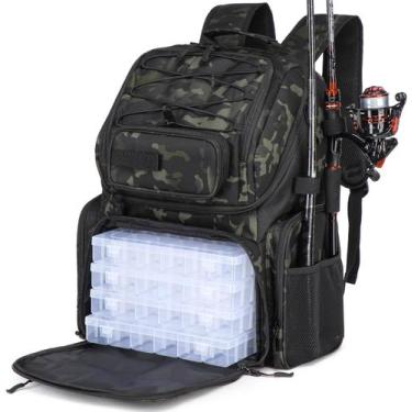 Imagem de Mochila de Pesca HAMBOLY 50L con Cajas para Accesorios, Cooler y Sopor