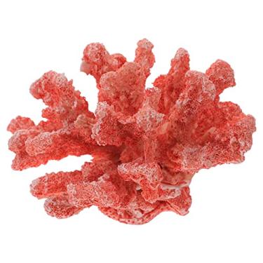 Imagem de POPETPOP Estatueta de coral artificial pequena decoração de coral de resina para aquário de peixes, ornamento realista de recife subaquático para paisagem aquática natural
