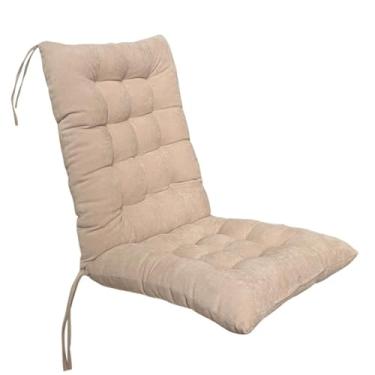 Imagem de Almofada de cadeira de encosto alto, almofadas de assento para cadeira de pátio ao ar livre, almofada reclinável macia para assento de cadeira de jardim com encosto para escritório, casa, cadeiras de