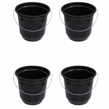 Imagem de Kit 10 Baldes 5 Litros de Plástico Resistente e Alça Reforçada Limpeza Lavanderia Casa Cozinha Festa(10 UNIDADES)