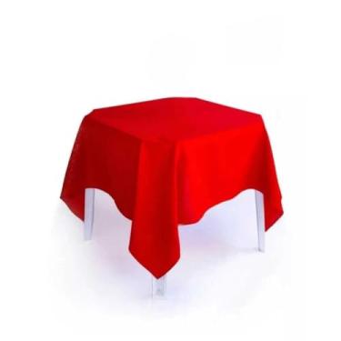 Imagem de Toalha de Mesa Quadrada Oxford Lisa com Bainha Toalha de Mesa 4 Lugares para Festa Buffet e Restaurante (Vermelho,02 UNIDADES)