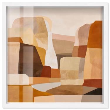 Imagem de Desert Forms II Shadowbox Print Taupe Boho Wall Art por Art Remedy, moldura branca, 33 x 33