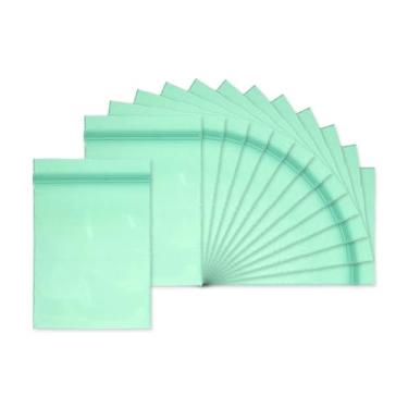 Imagem de PATIKIL Saco plástico antiestático de 4 cm x 6 cm, pacote com 100 sacos de poliéster resseláveis com zíper de 4,7 mm para pequenas empresas, moedas, anéis, pulseiras, contas, verde