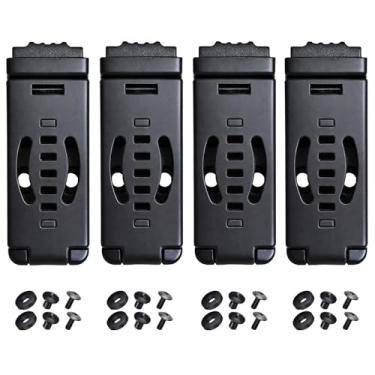 Imagem de Pacote com 4 clipes de cinto de faca coldre tático fivela de cinto Kydex clipe de cinto utilitário universal clipe EDC bolsas de acampamento Mag ferramentas de bainha com ferragens, clipe de faca