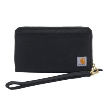 Imagem de Carhartt Carteiras femininas casuais de lona, Nylon Duck Lay-Flat Clutch (preto), tamanho nico