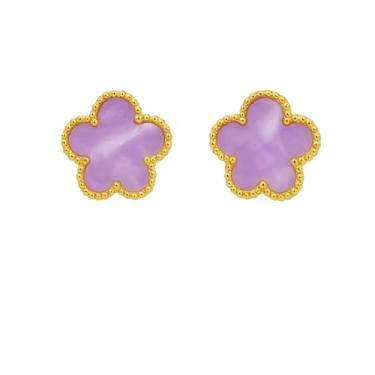 Imagem de Brincos femininos de trevo - brincos da sorte de aço inoxidável banhados a ouro 18 quilates - antimanchas - hipoalergênicos - à prova d'água, Medium, Aço inoxidável, Sem pedra preciosa