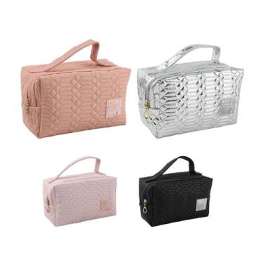 Imagem de Kit 2 Necessaire PVC Skincare Estojo Maquiagem Mala Organizadora Viage