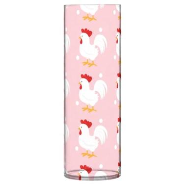 Imagem de CEBUGI Vaso de flor de galinha 10 cm x 30 cm Vaso cilíndrico para flores, vaso transparente inquebrável para decoração de casa de festa de casamento