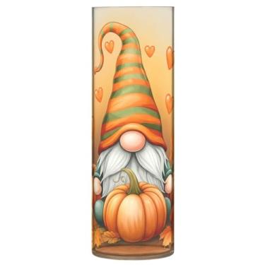 Imagem de CEBUGI Vaso de flor de gnomo de outono, 10 x 30 cm, vaso cilíndrico para flores, vaso transparente inquebrável para decoração de casa de festa de casamento