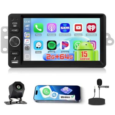 Imagem de Rádio veicular Android para Chevy Chevrolet Wireless CarPlay Android Auto, 2 + 64 GB, tela sensível ao toque de 7 polegadas, estéreo, GPS WiFi, câmera de backup Bluetooth