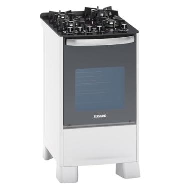 Imagem de SUGGAR FOGÃO MASTER GRILL BRANCO MESA DE VIDRO 4 BOCAS TRIPLA CHAMA GRILL 220V TREMPE FERRO FUNDIDO ACENDIMENTO SUPERAUTOMÁTICO FGVMTG412BR