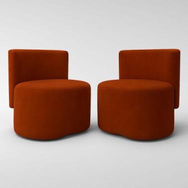 Imagem de Kit 2 Puff Feijão Curvo Orgânico Redondo Com Encosto Sala Quarto Resis