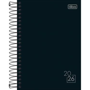 Imagem de Agenda 2026 Spice Espiral Preta 160 fls 14 x 20 cm Tilibra | Pacote com 5