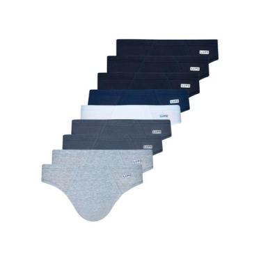 Imagem de Kit com 9 Cuecas Slip Lupo 515-089, Branco, G
