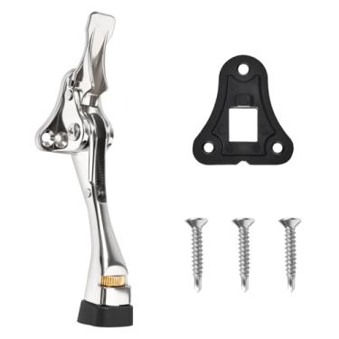 Imagem de Batente de porta de 10 cm com altura ajustável de um toque inclui junta com ponta de borracha suporte de batentes resistentes inferior da porta larga interna ou externa para uso doméstico antifurto