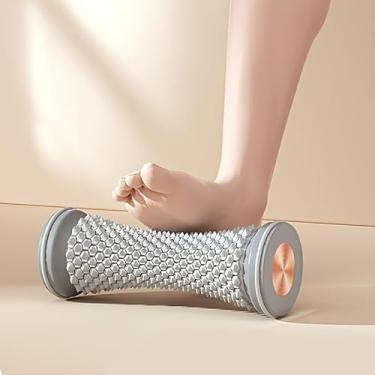 Imagem de Massageador de pés com fáscia plantar de plástico não elétrico com nódulos texturizados para conforto de viagem no escritório em casa, cinza