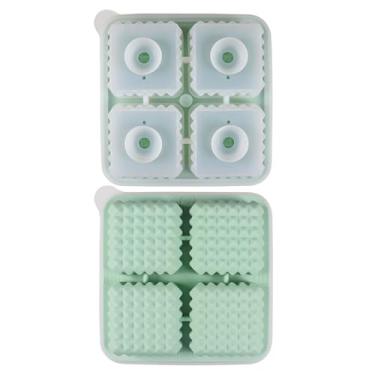 Imagem de Moldes de Cubo Gelo Silicone Retangular Grande 3D para Cocktails Whiskey Reutilizáveis Divertidos em Formato Casa Cristal Derretimento Lento Grau Alim