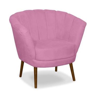 Imagem de Poltrona Pétala Flor Decorativa Suede Rosê - Sonho das Poltronas