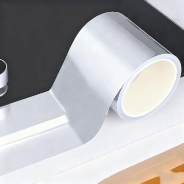 Imagem de Fita de folha de alumínio impermeável de 10 metros fita adesiva para pia de cozinha, fita de vedação decorativa à prova de óleo, protetor de borda de parede, fita de lacuna de azulejo de cerâmica