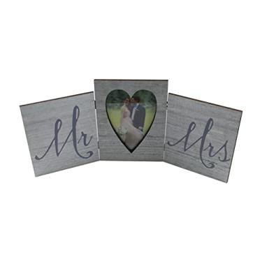 Imagem de Quadro de Fotos com dobradiça Tri-Fold Madeira tabuleiro para exposição mesa casamento Prático Fácil usar Ótima decoração casa e escritório