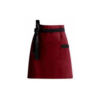 Imagem de Avental de Cintura Vinho Preto Barista Chef Bistro Unissex - CASACHA