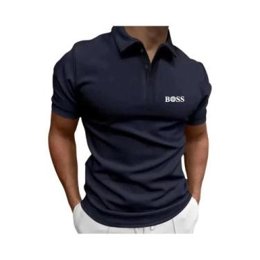 Imagem de Camisa Polo De Negócios Masculina De Luxo, Secagem Rápida, Estampada, 
