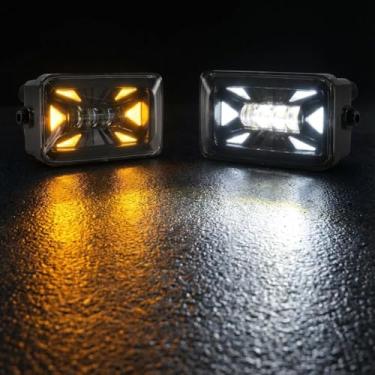 Imagem de OKSIWA Faróis de neblina de LED com DRL, compatível com Ford F-150 2015-2020, farol de neblina com luz de funcionamento diurno, seta, kit de montagem de farol de neblina, à prova d'água, lente