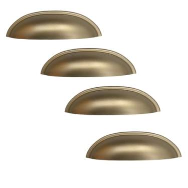Imagem de Kit Puxador Concha Metal Móveis Gaveta Armário Cômoda - Dourado Fosco puxador de armario(4 PEÇAS)