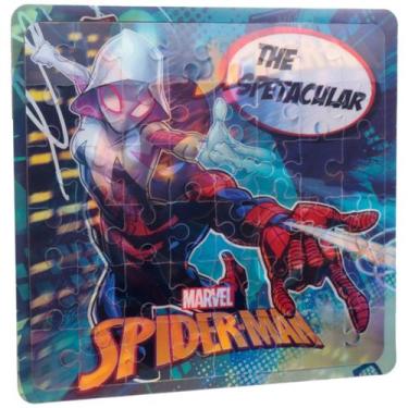 Imagem de Quebra Cabeça 3D Homem Aranha Spiderman Marvel Disney 48 Pçs, Colorido