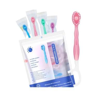 Imagem de Escova De Dente Mini Descartável Pop-up Com Escova De Cauda, Fio Denta