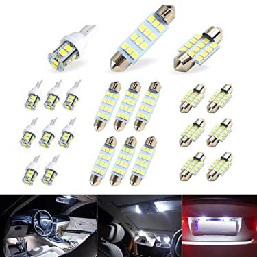 Imagem de Yonput Conjunto de 20 peças de LED para carro, T10 31 mm 42 mm Conjunto de lâmpadas LED automotivo universal 6000 K para luzes interiores de carro, luzes de cúpula de mapa interno, luzes de porta-malas, luzes de licença (branca)