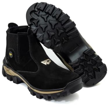 Imagem de Bota Botina WP, Elástico Lateral, Solado Antiderrapante, Biqueira Reforçada (Preto, Grande, BR, Adulto, Numérico, GG, 44)