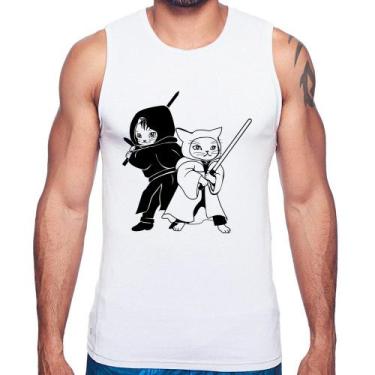 Imagem de Regata Gatos Jedi - Foca na Moda, Branco, GGG