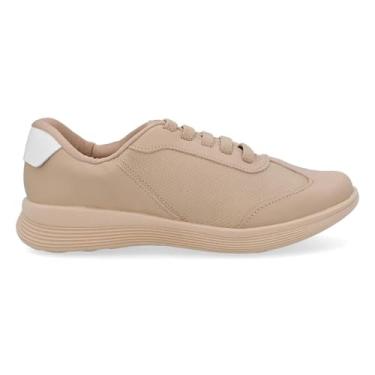 Imagem de Tênis Usaflex Feminino Básico Couro Cadarço Elástico Casual Blush Ud02004003 36