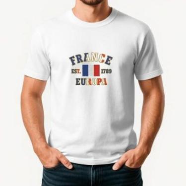 Imagem de Camiseta Masculina FRANÇA Exclusiva Algodão Premium-Masculino
